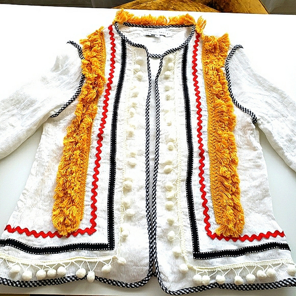 Anthropologie English Factory Selina Pom Boho Jacket XS - Picture 7 of 12